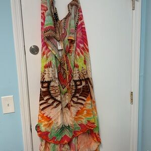 Shahida Parides SILK 3 Ways to Wear multi color Maxi Dress one size fits…